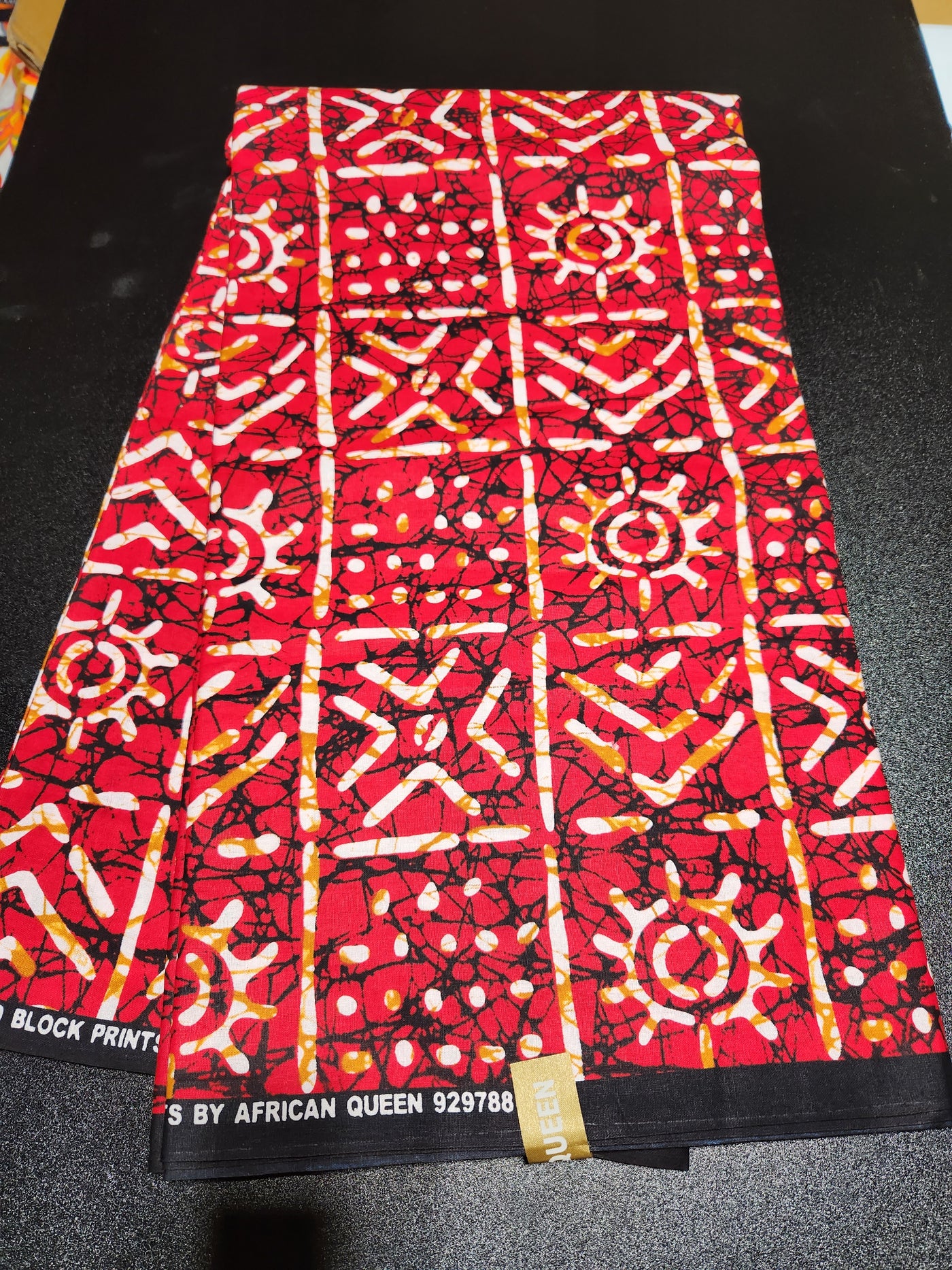 Red Modcloth Tribal Ankara Print Fabric ACS2029