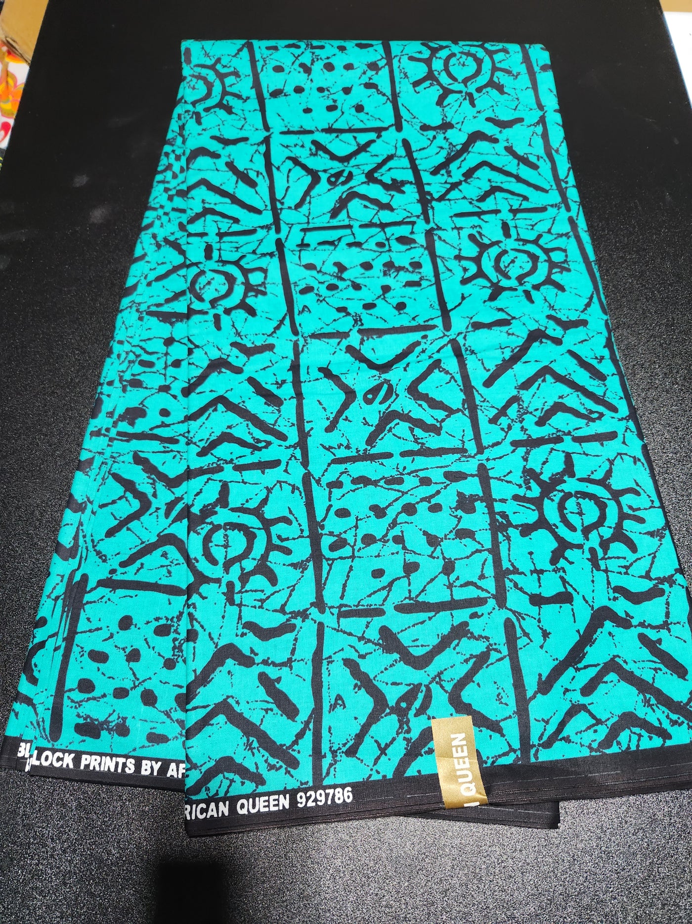 Teal Modcloth Tribal Ankara Print Fabric ACS2028