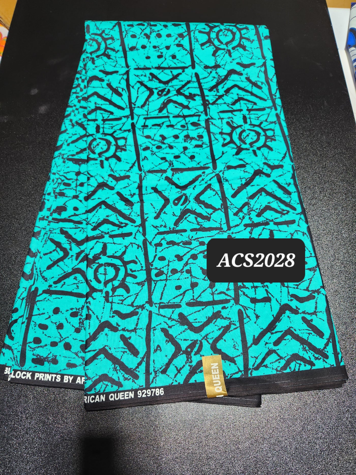 Teal Modcloth Tribal Ankara Print Fabric ACS2028