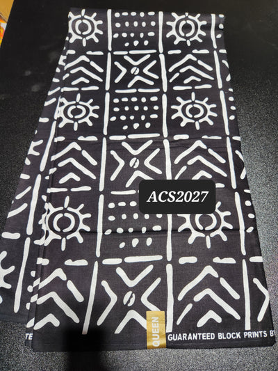 Black Modcloth Tribal Ankara Print Fabric ACS2027