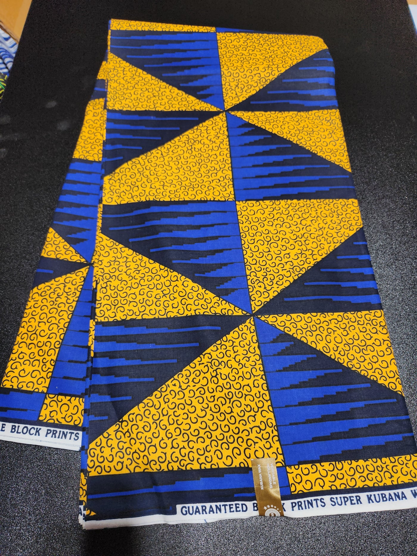 Blue and Yellow Ankara Print Fabric ACS2041