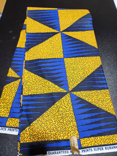 Blue and Yellow Ankara Print Fabric ACS2041