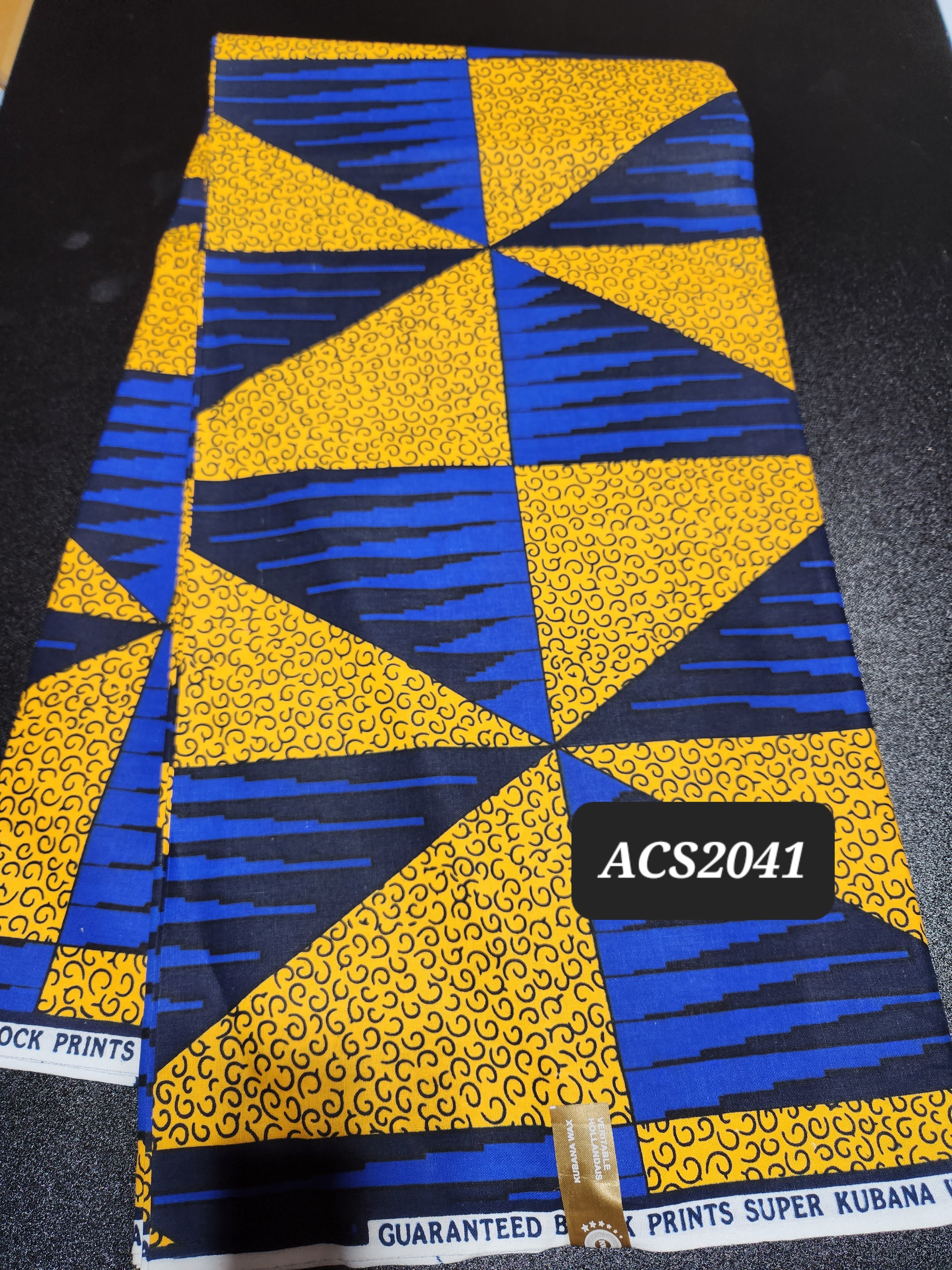 Blue and Yellow Ankara Print Fabric ACS2041 – Afrique Clothing store