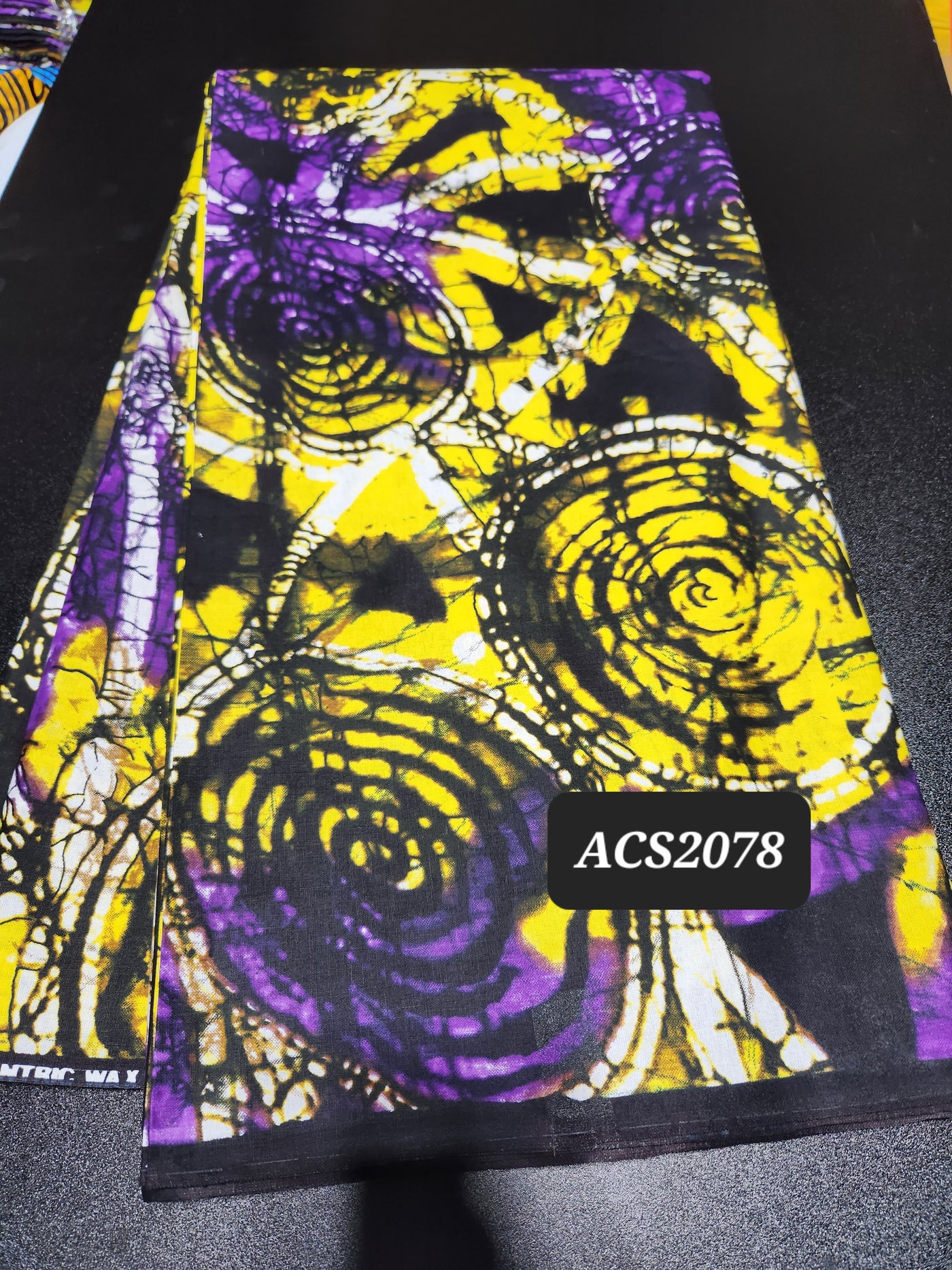Purple and Yellow Tie-dye Ankara Fabric ACS2078