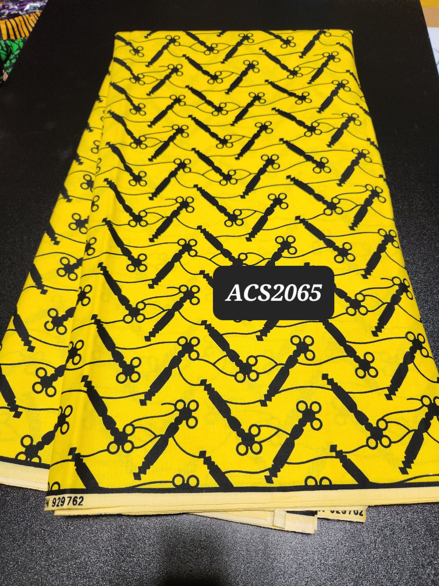 Yellow and Black Ankara Print Fabric ACS2065