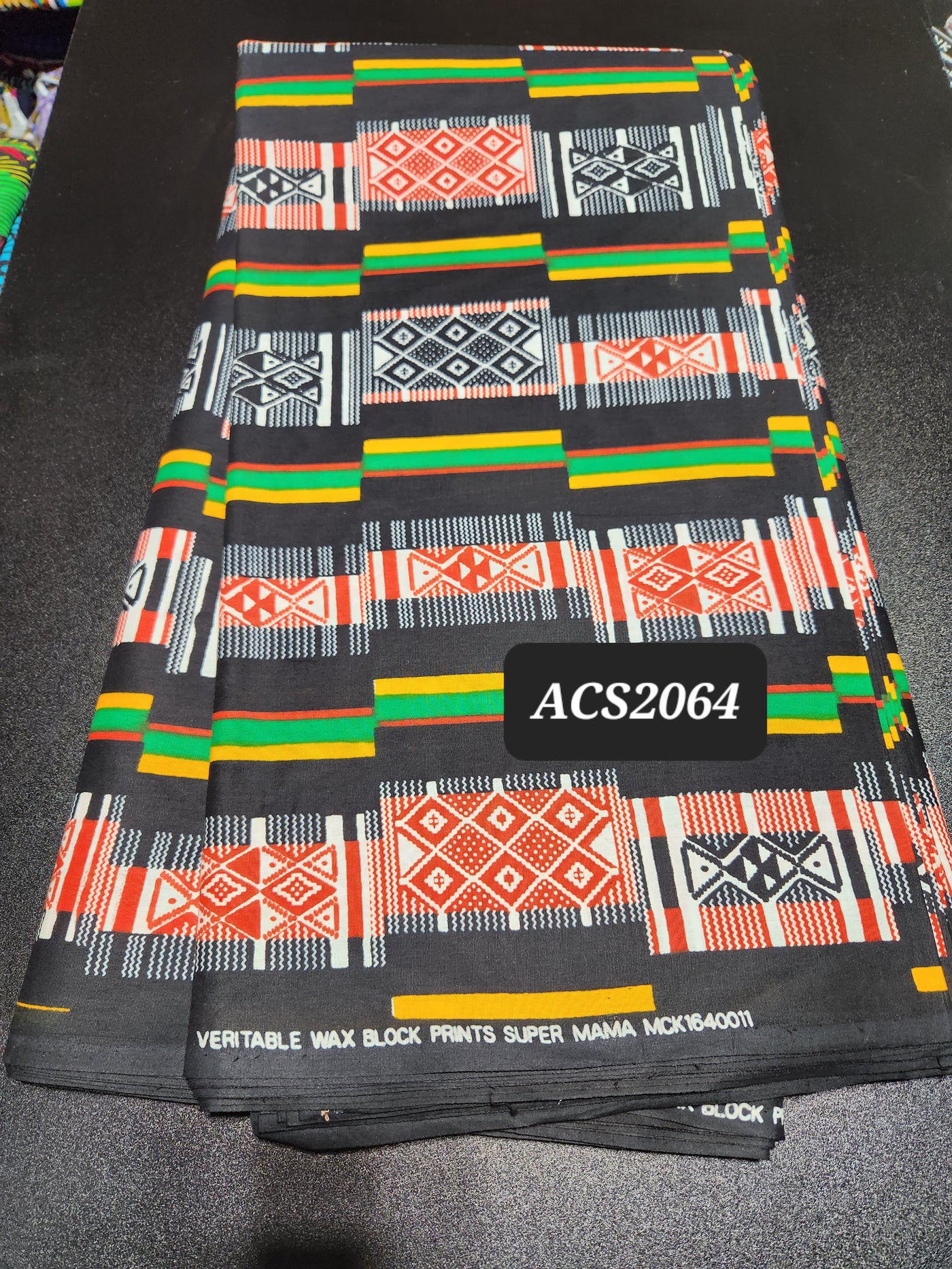 Black Tribal Ankara Print Fabric ACS2064