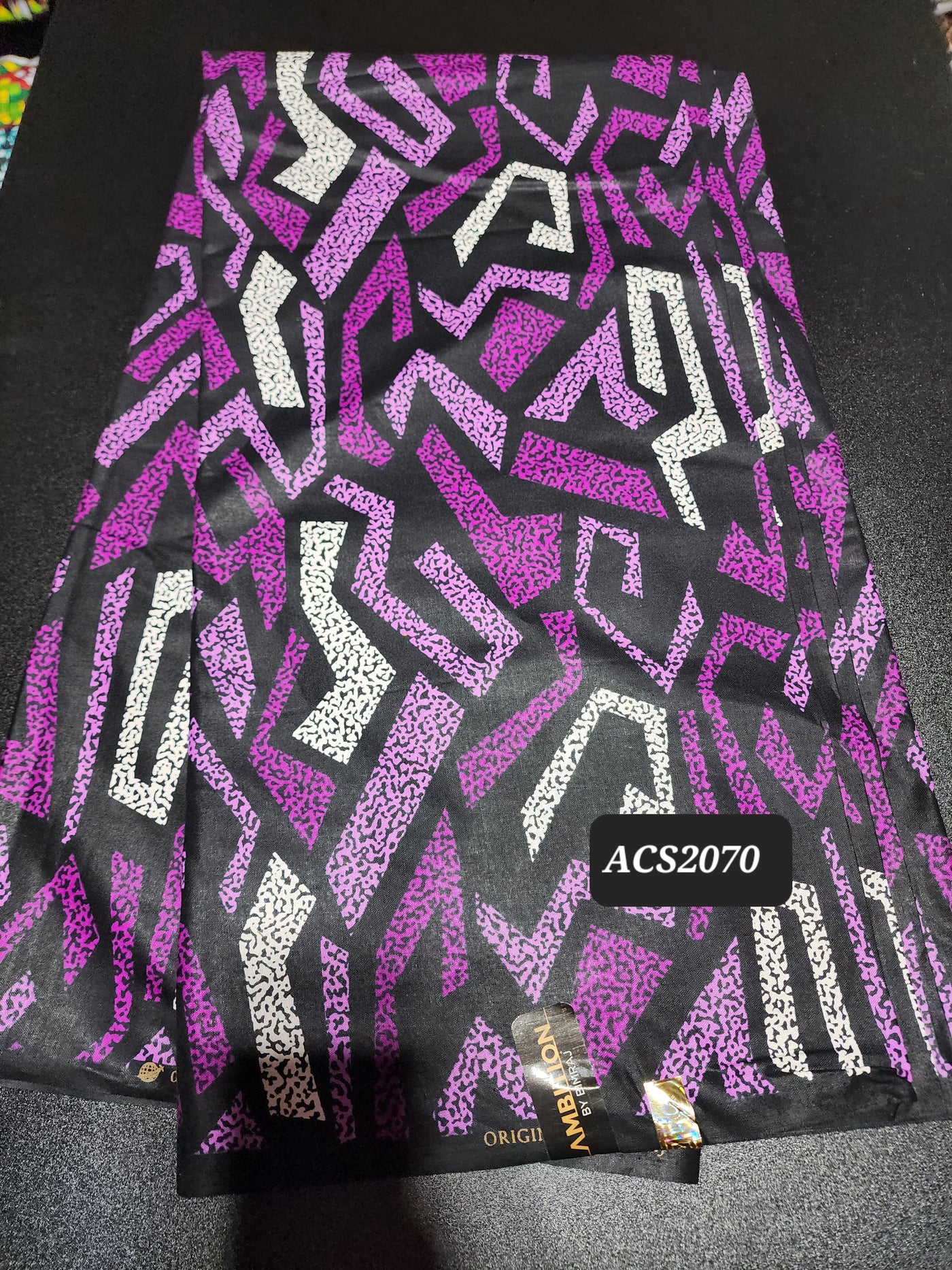 Purple and Black Ankara Print Fabric ACS2070