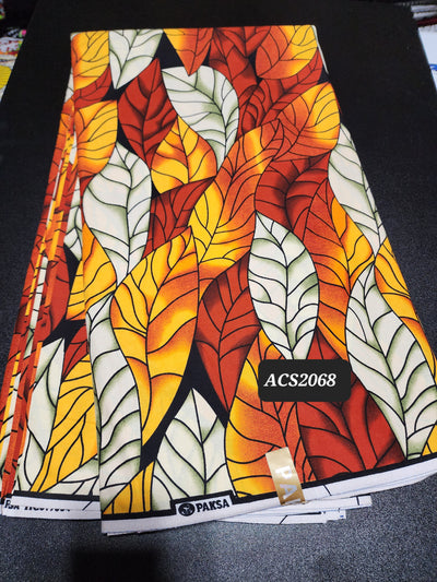 Orange Ankara Print Fabric ACS2068