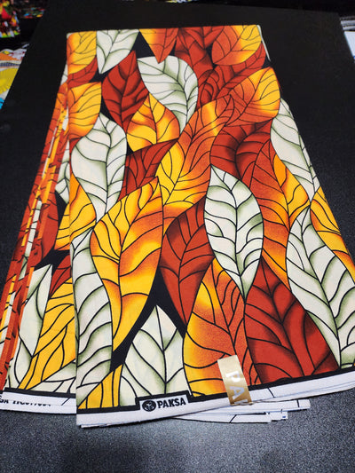 Orange Ankara Print Fabric ACS2068