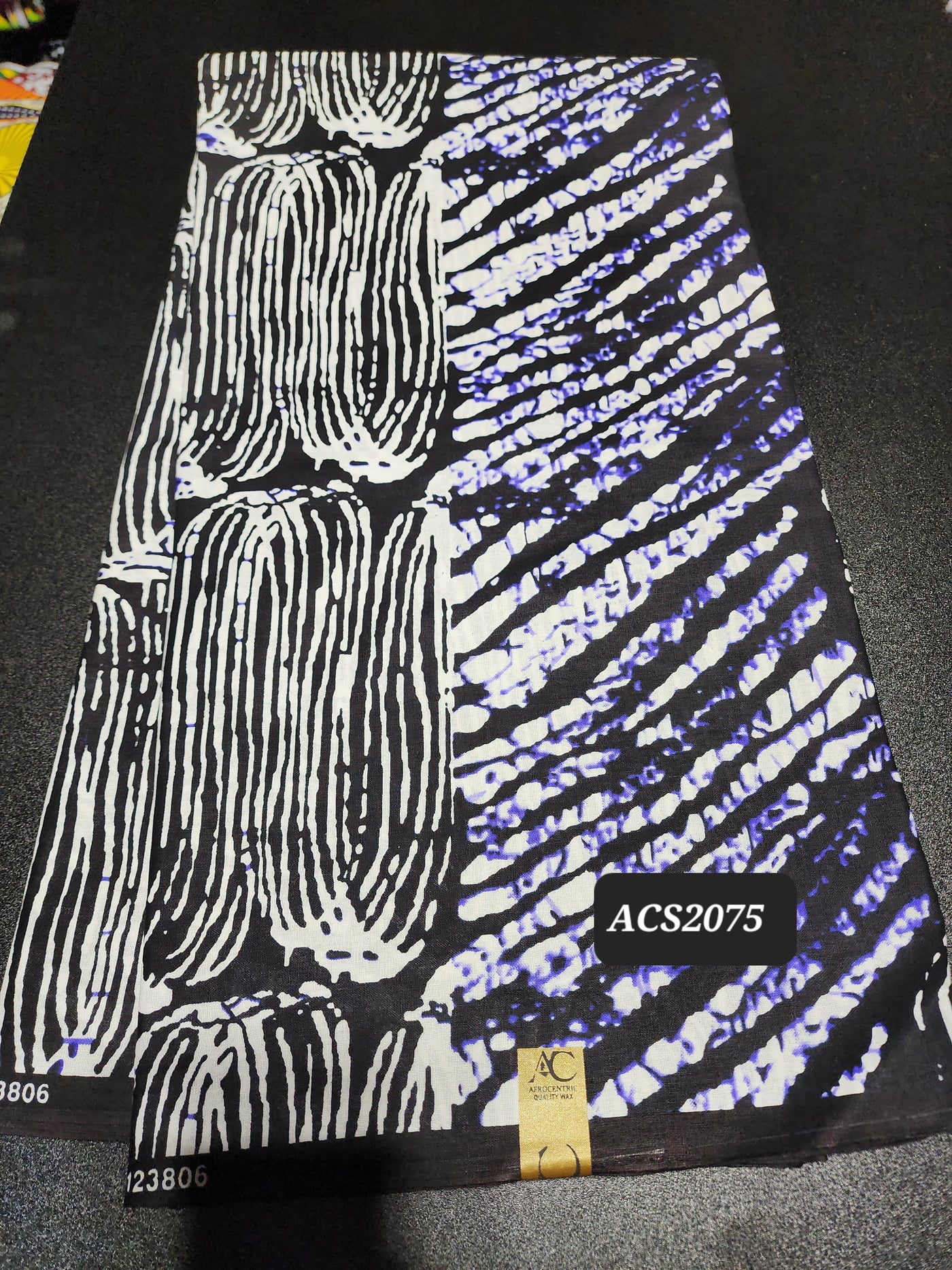 Monochrome Tie Dye Adire Ankara Print Fabric ACS2075