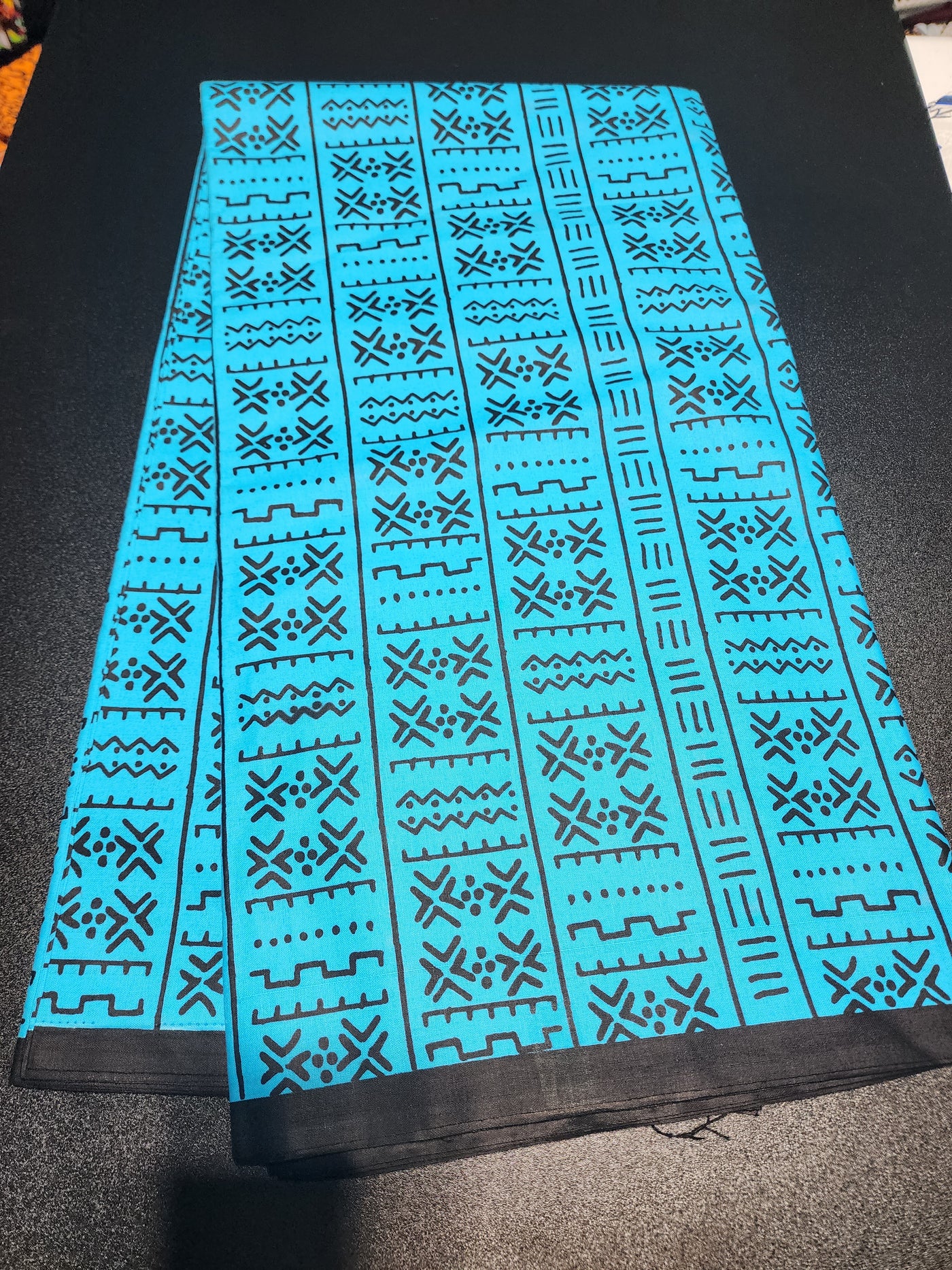 Blue Tribal Ankara Print Fabric ACS2085