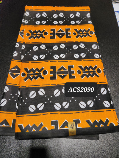 Brown and Black Tribal Ankara Print Fabric ACS2090