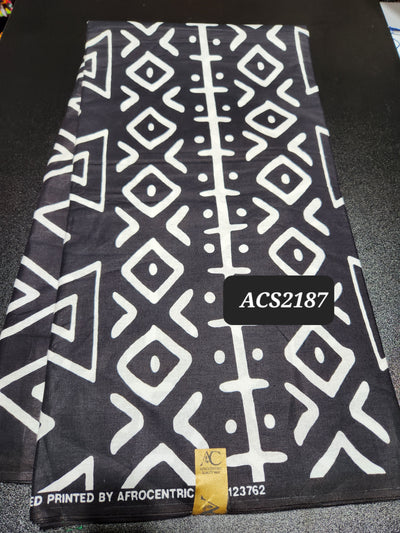 Monochrome Ankara Print Fabric ACS2187