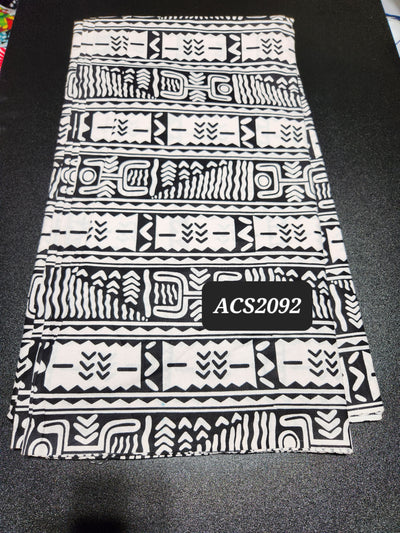 Monochrome Ankara Print Fabric ACS2092