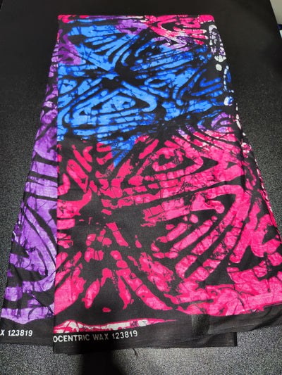 Pink and Blue Tie-dye Ankara Fabric ACS2101