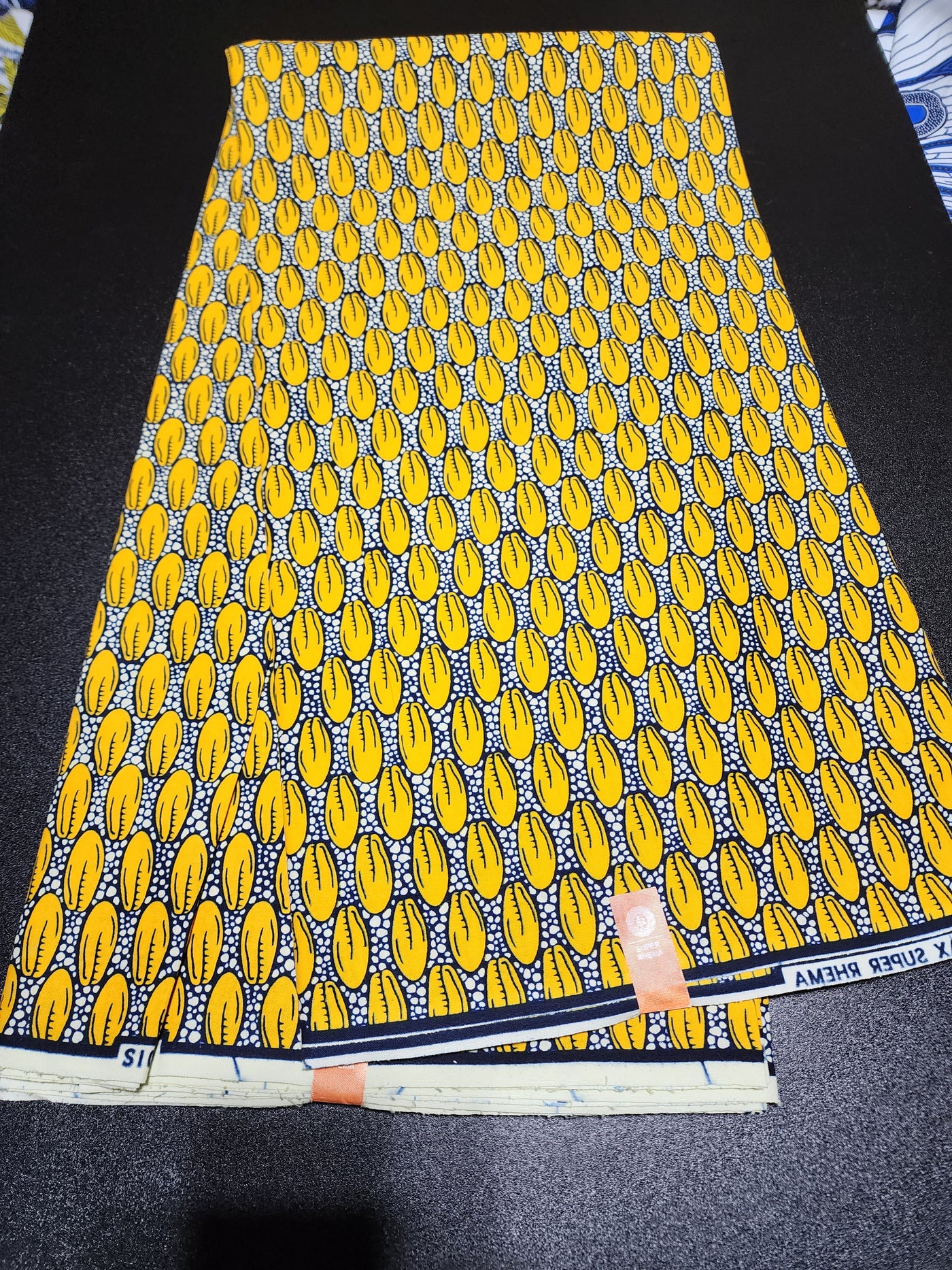 Yellow Ankara Print Fabric, ACS2152