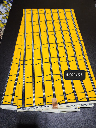 Yellow Ankara Print Fabric, ACS2151