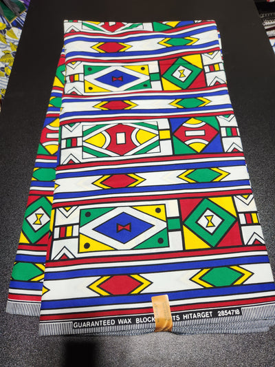 White Tribal Ankara Print Fabric, ACS2177
