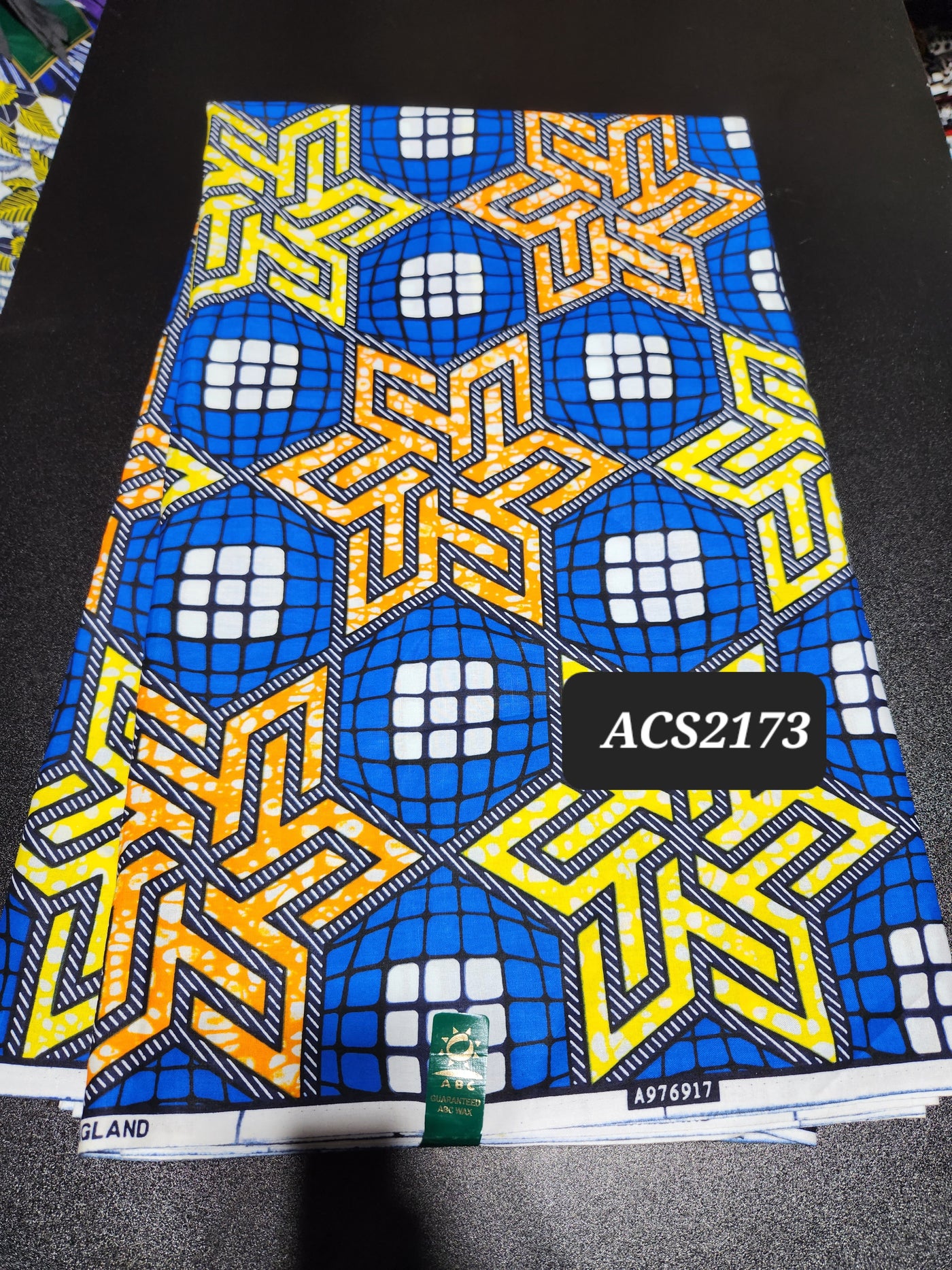 Blue and Gold Ankara Print Fabric, ACS2183