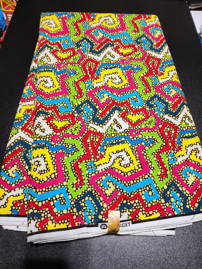 Multicolor Ankara Print Fabric, ACS2157