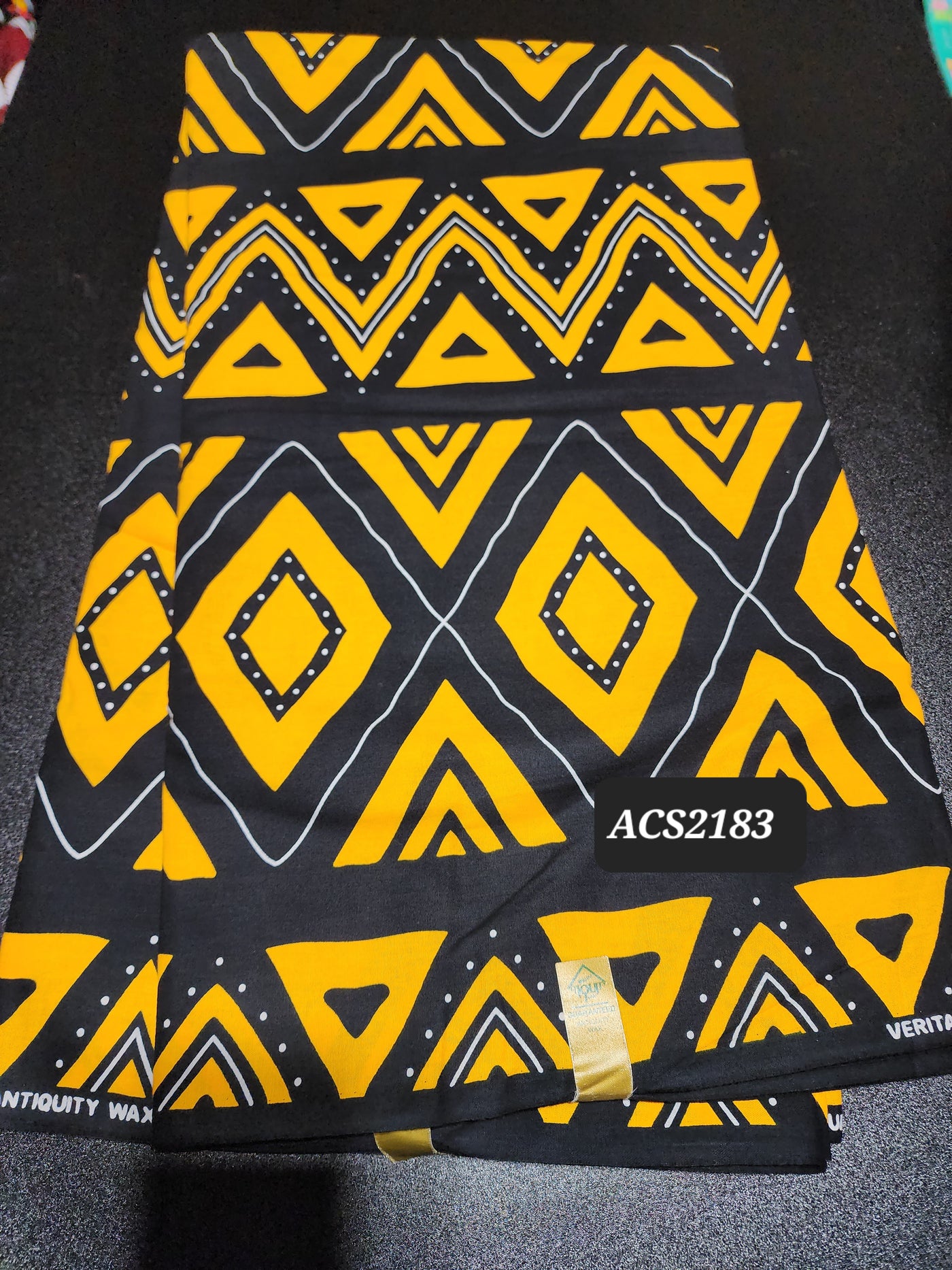Black and Gold Ankara Print Fabric, ACS2183