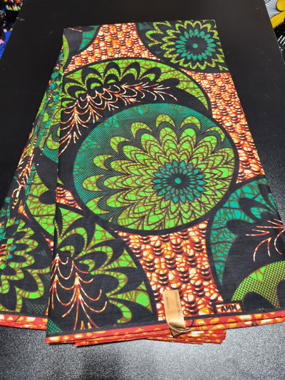 Brown African Ankara Print Fabric