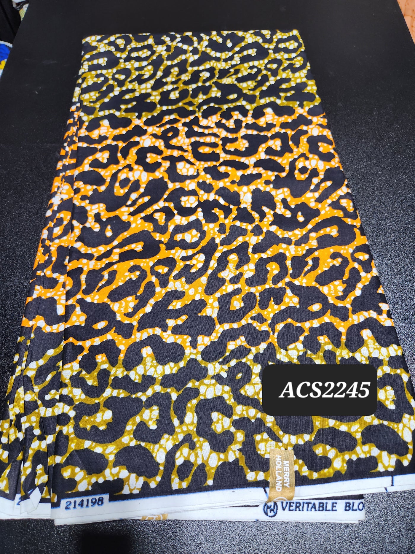 Orange and Black African Ankara Print Fabric, ACS2245