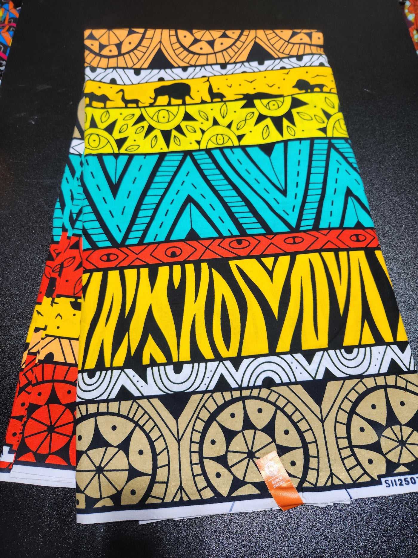 Yellow and Black African Ankara Print Fabric