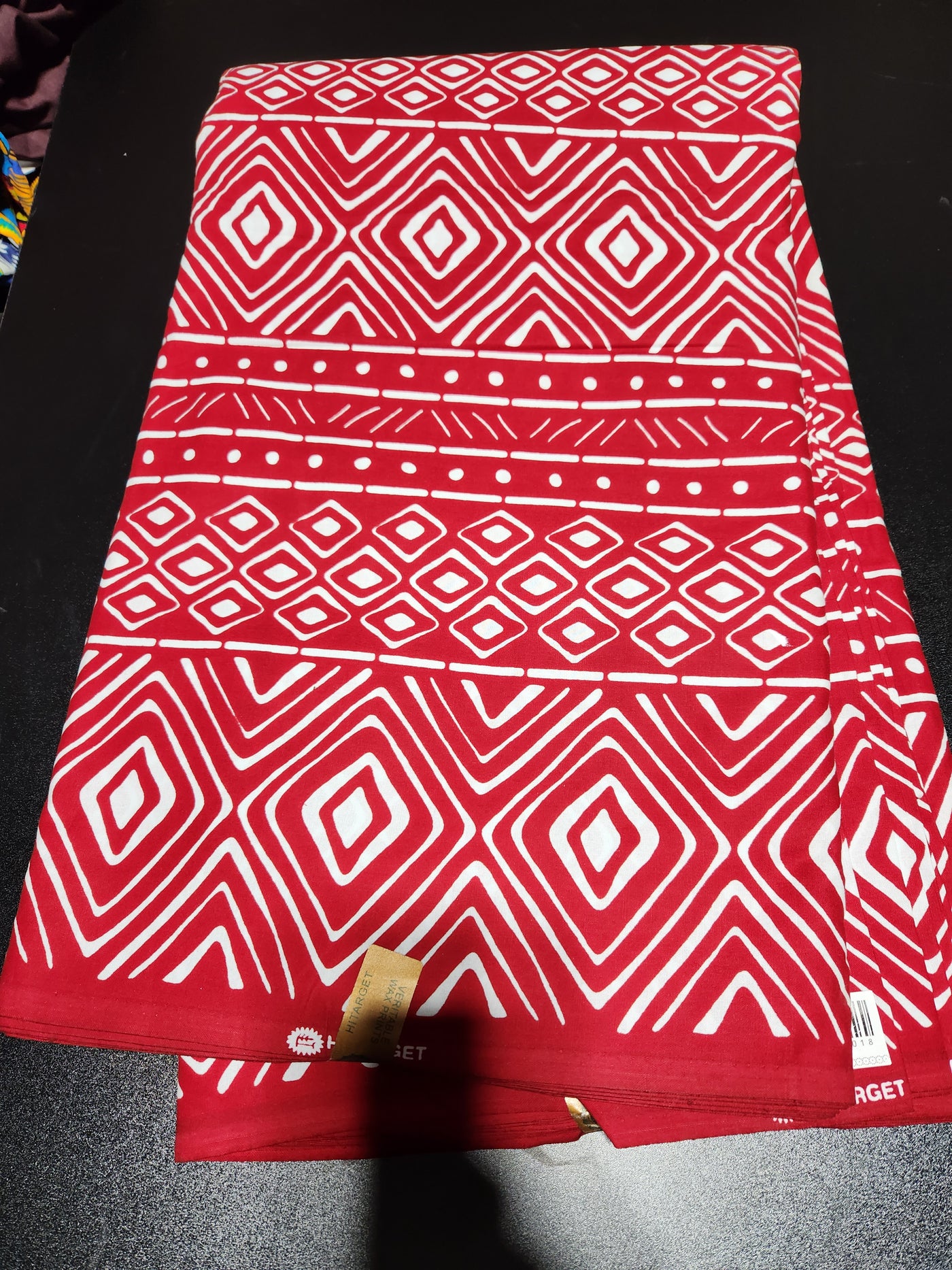 Red Tribal Ankara Print Fabric