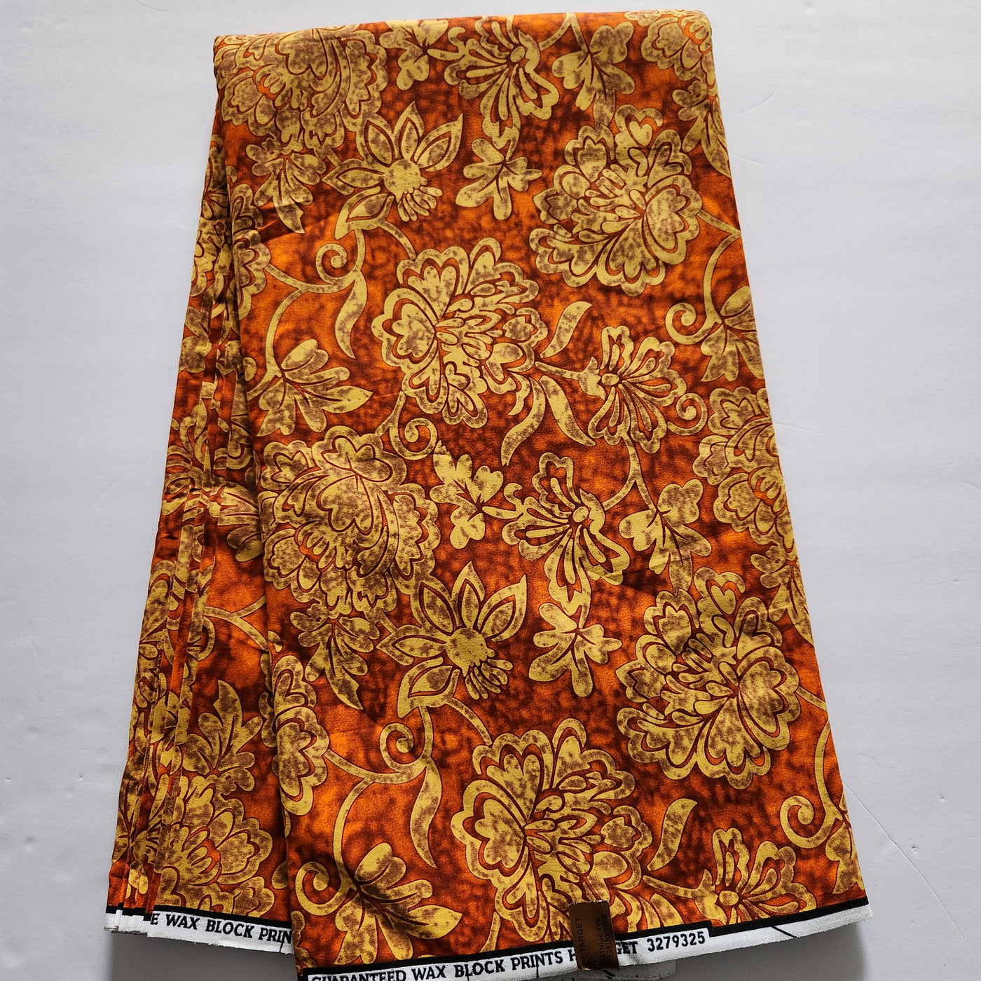 Orange and Gold African Print Fabric, Ankara Fabric, AF299