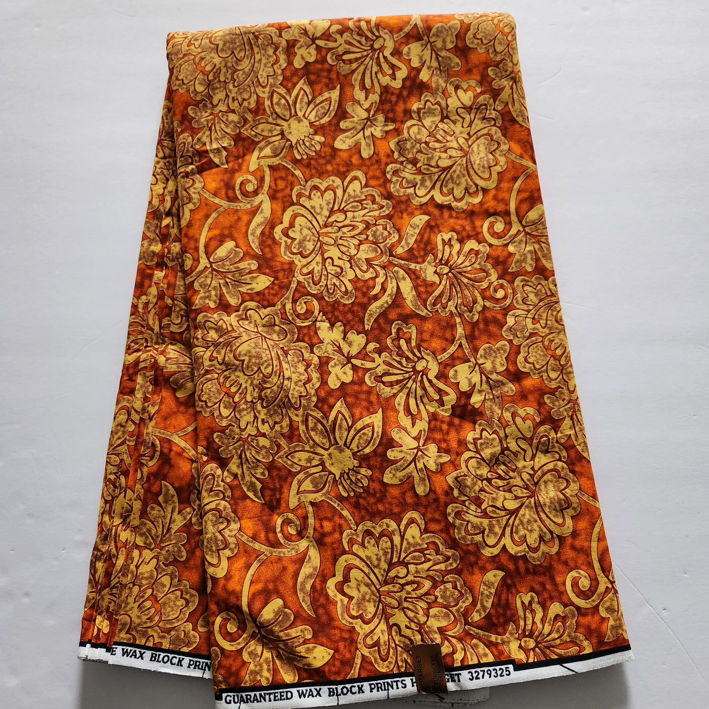 Orange and Gold African Print Fabric, Ankara Fabric, AF299