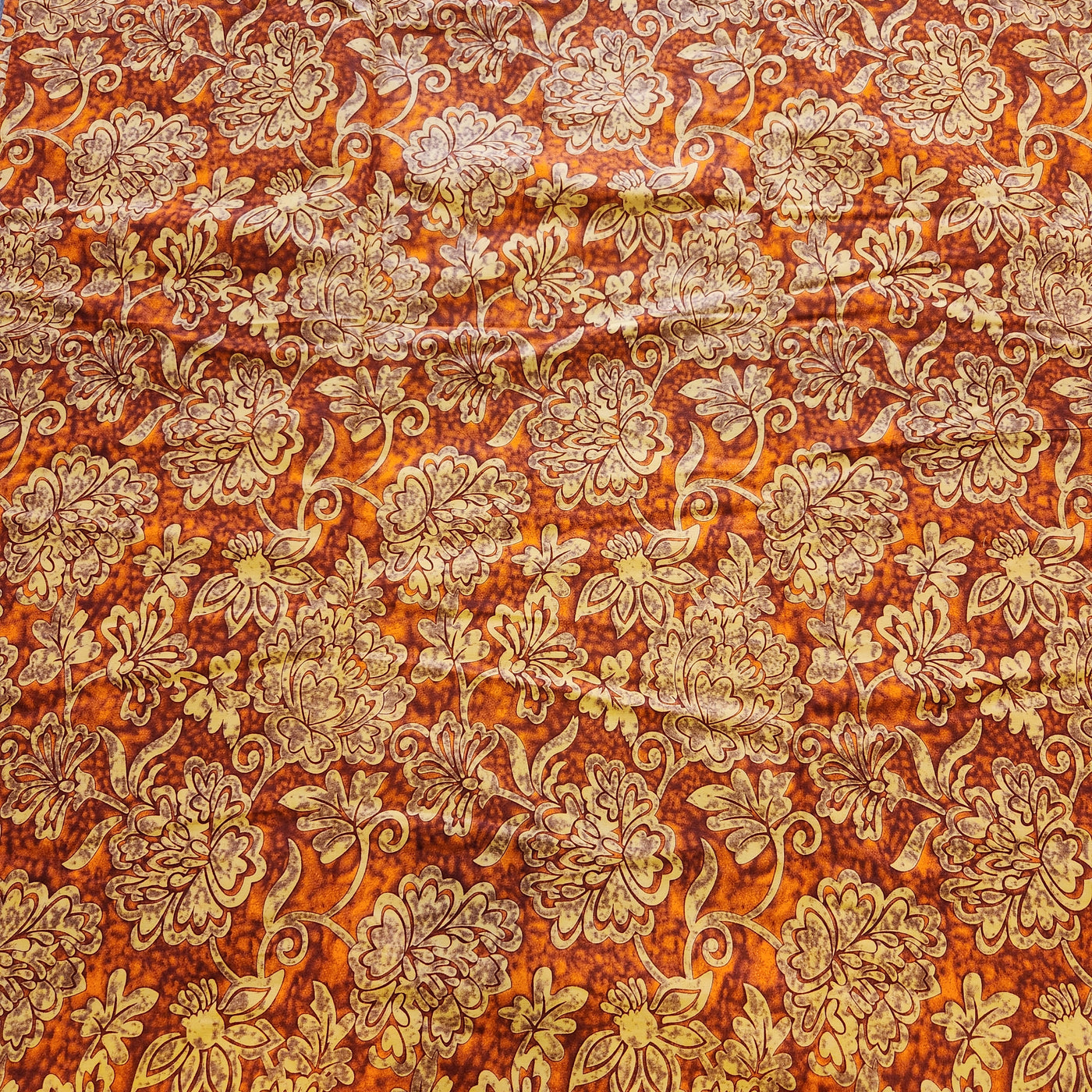 Orange and Gold African Print Fabric, Ankara Fabric, AF299