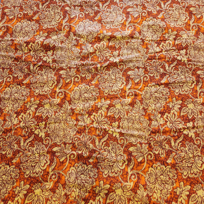 Orange and Gold African Print Fabric, Ankara Fabric, AF299