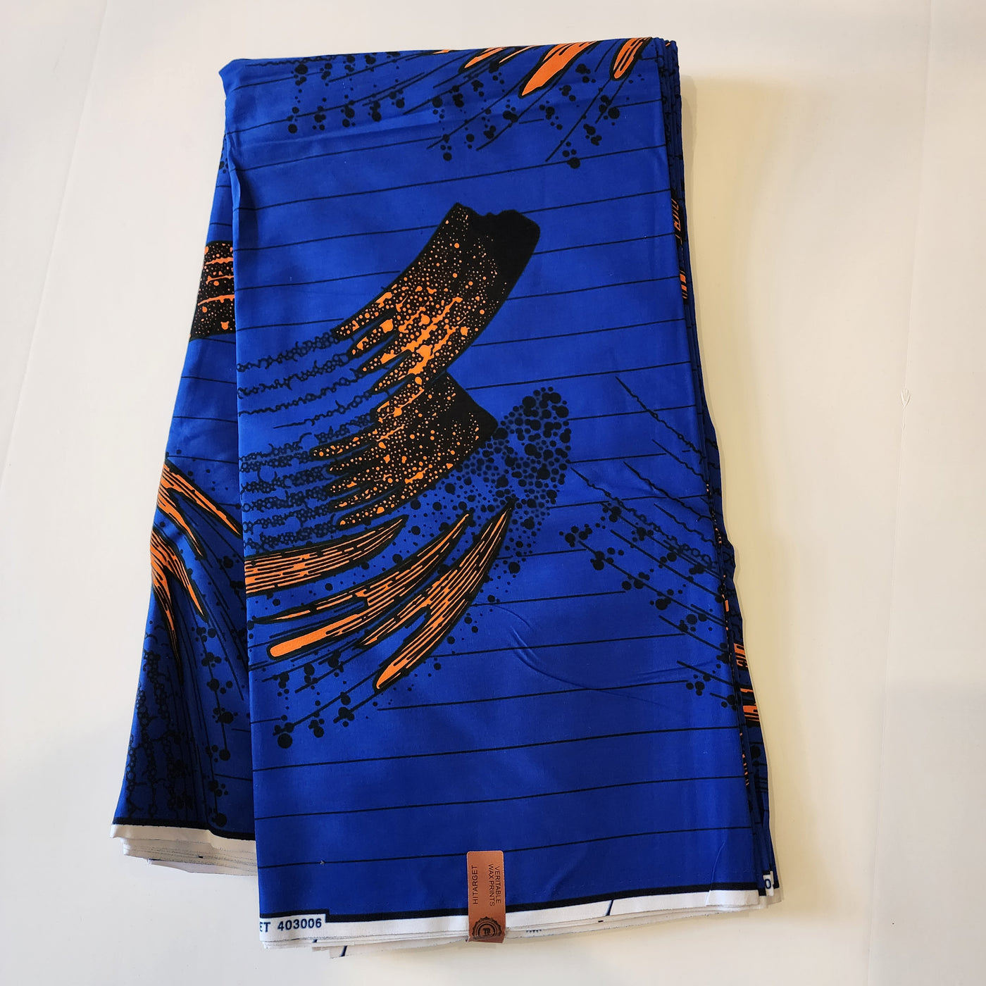 Royal Blue and Orange African Print Fabric, Ankara Fabric AF403