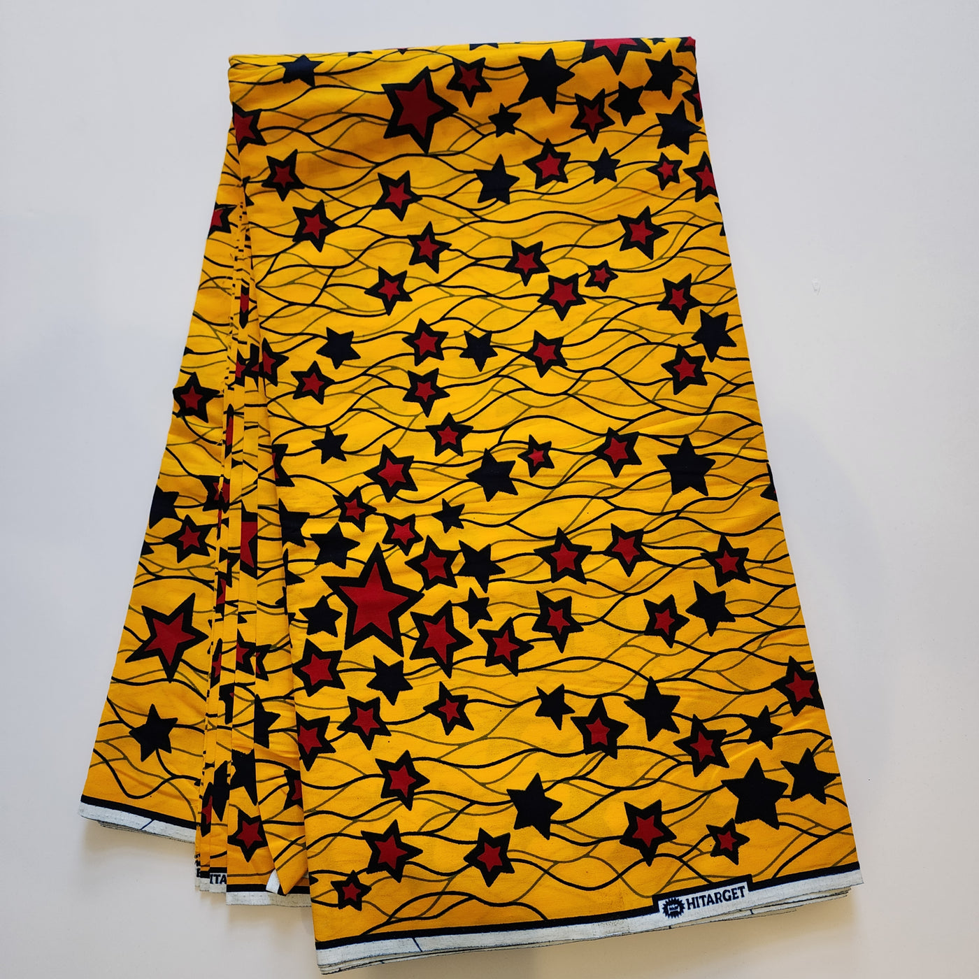 Yellow and Red African Print Fabric, Ankara Fabric AF396