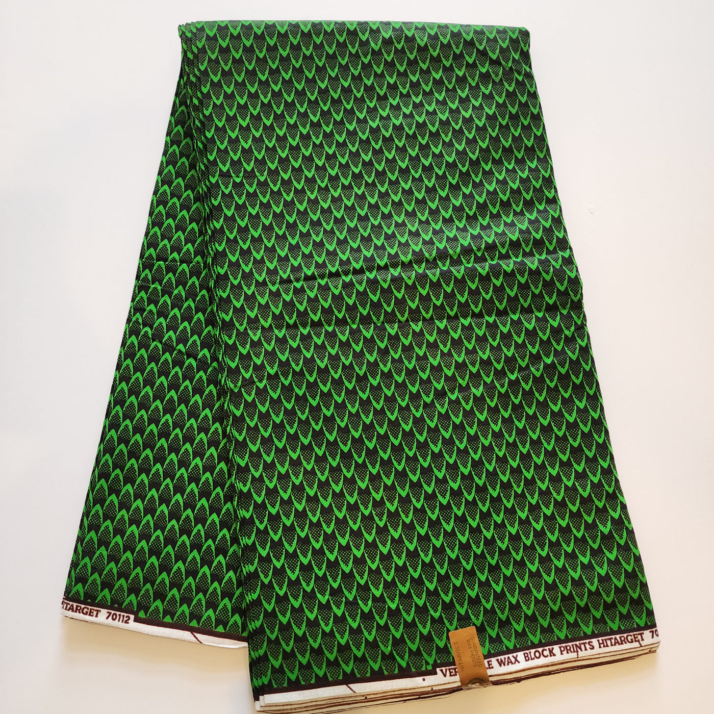 Green and Black Fish Scale African Print Fabric, Ankara Fabric AF400