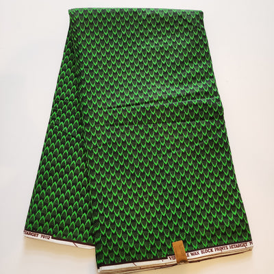 Green and Black Fish Scale African Print Fabric, Ankara Fabric AF400