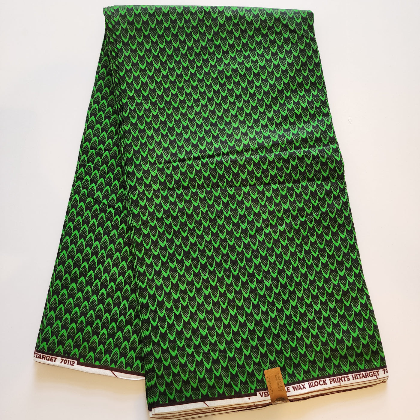 Green and Black Fish Scale African Print Fabric, Ankara Fabric AF400