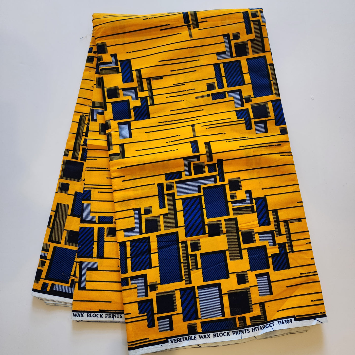 Yellow and Blue African Print Fabric, Ankara Fabric AF399