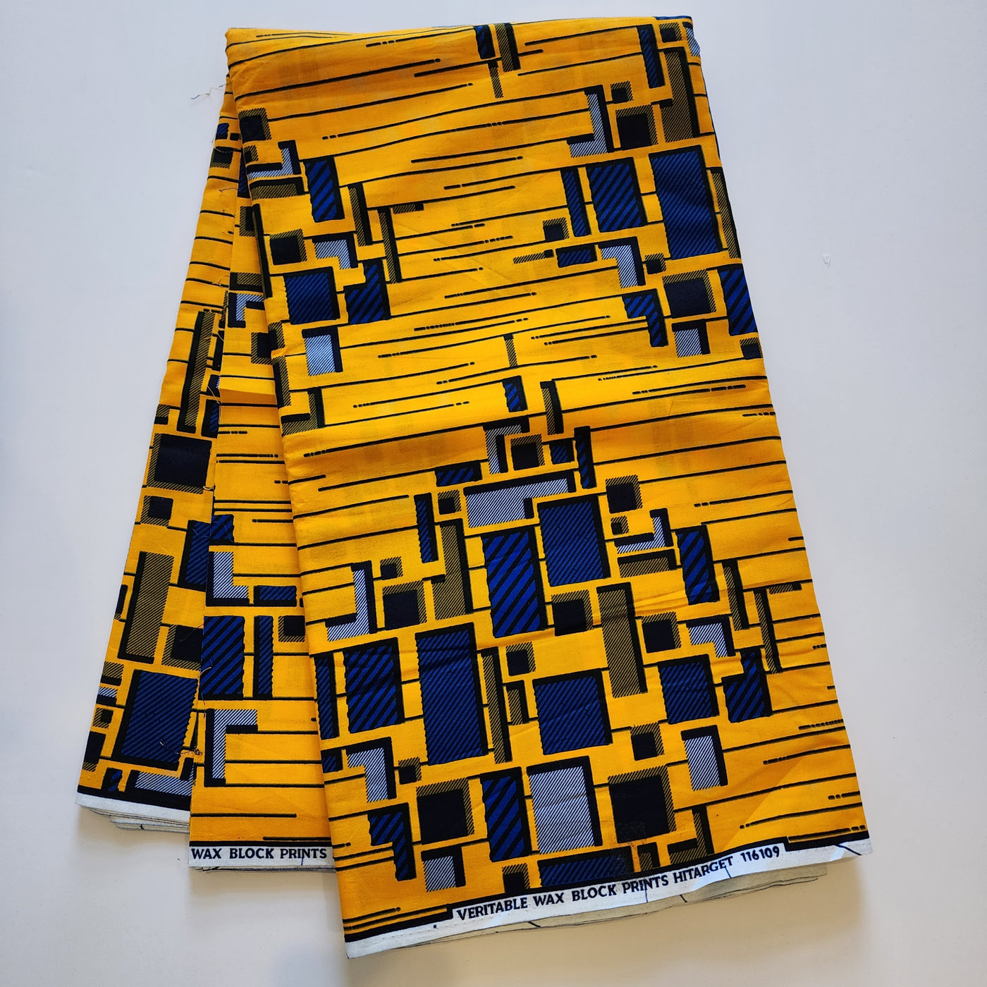 Yellow and Blue African Print Fabric, Ankara Fabric AF399