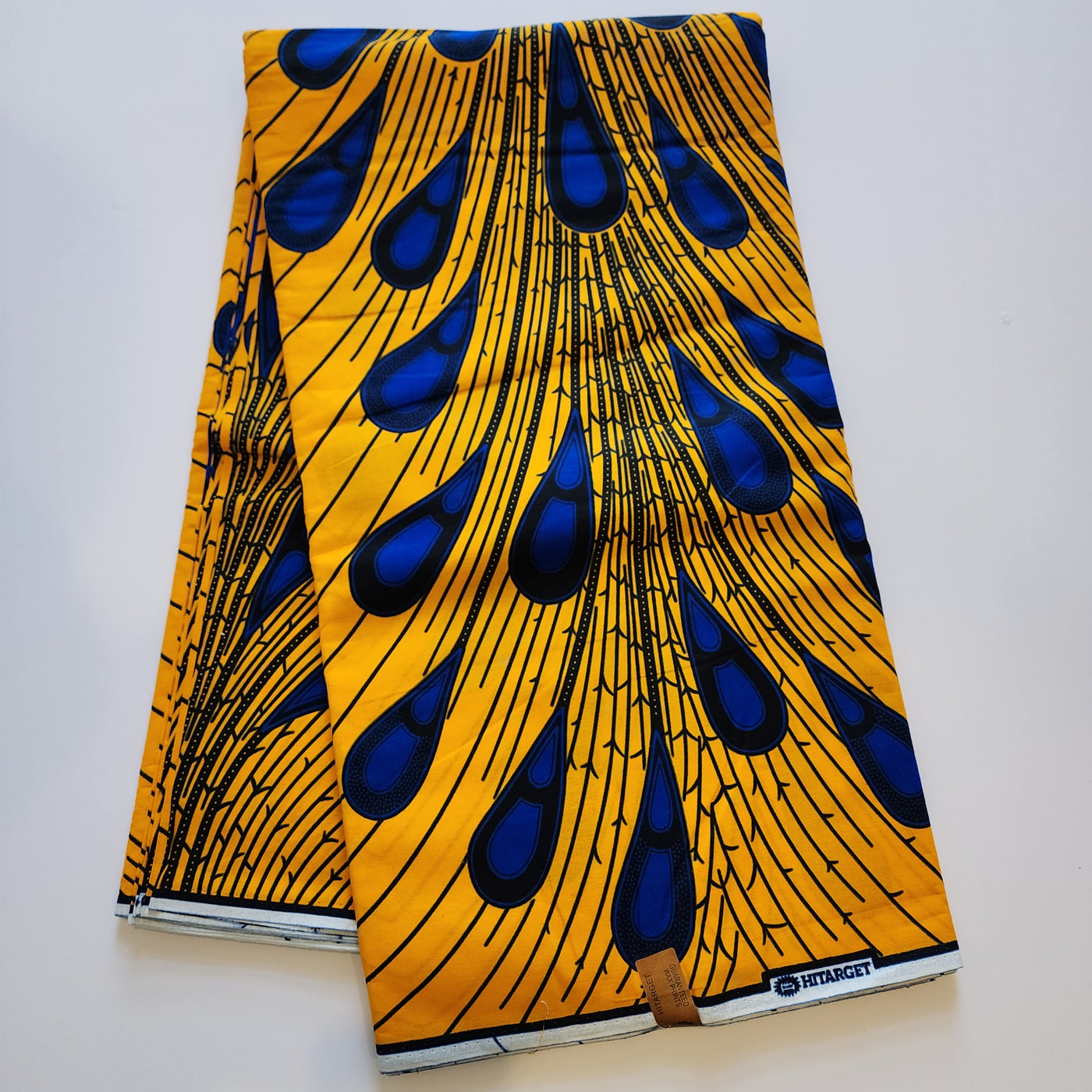 Yellow and Blue Rainburst Fabric, Starburst Ankara Fabric, African Print Fabric, Ankara Fabric AF398