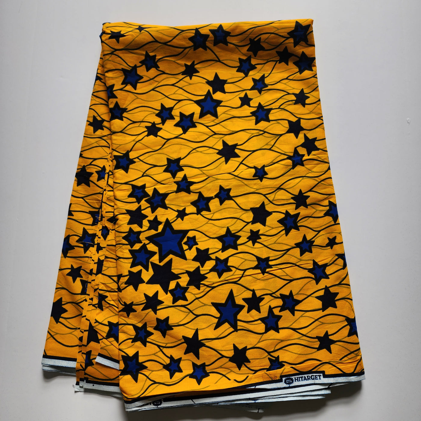 Yellow and Blue African Print Fabric, Ankara Fabric AF397