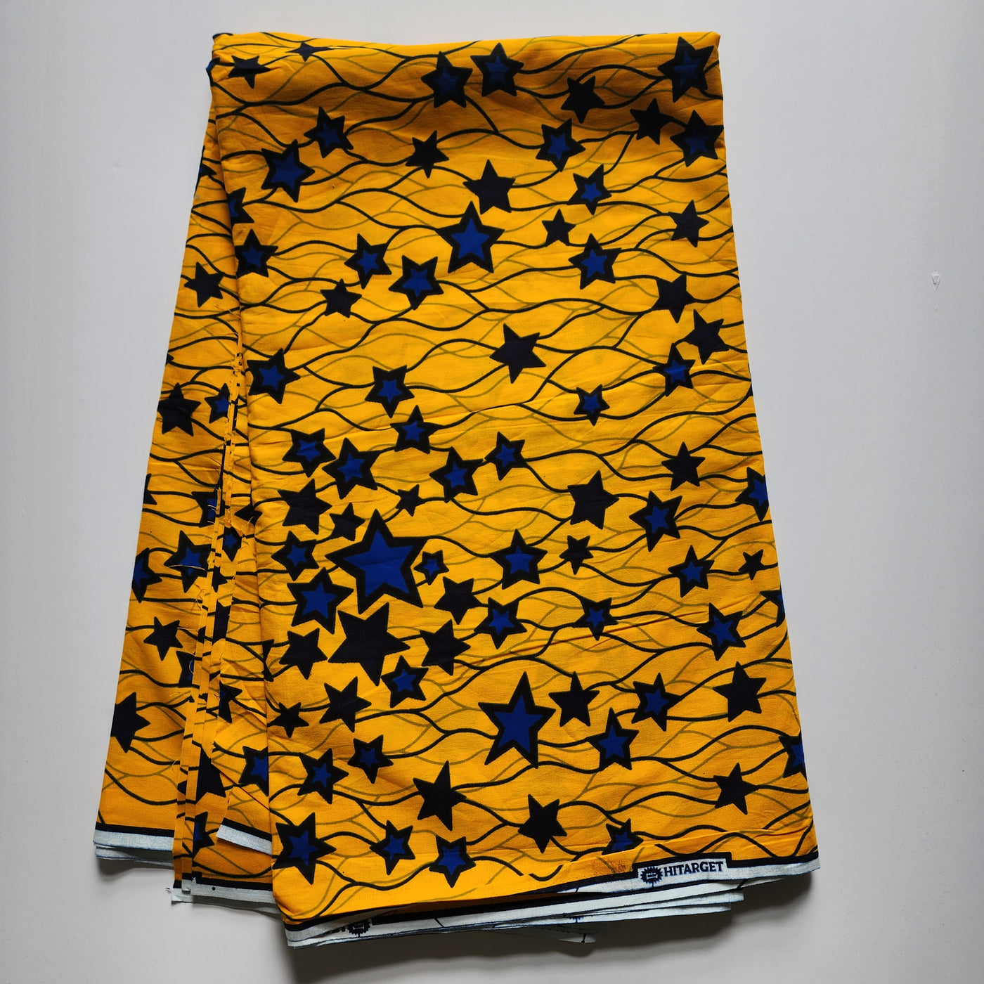 Yellow and Blue African Print Fabric, Ankara Fabric AF397