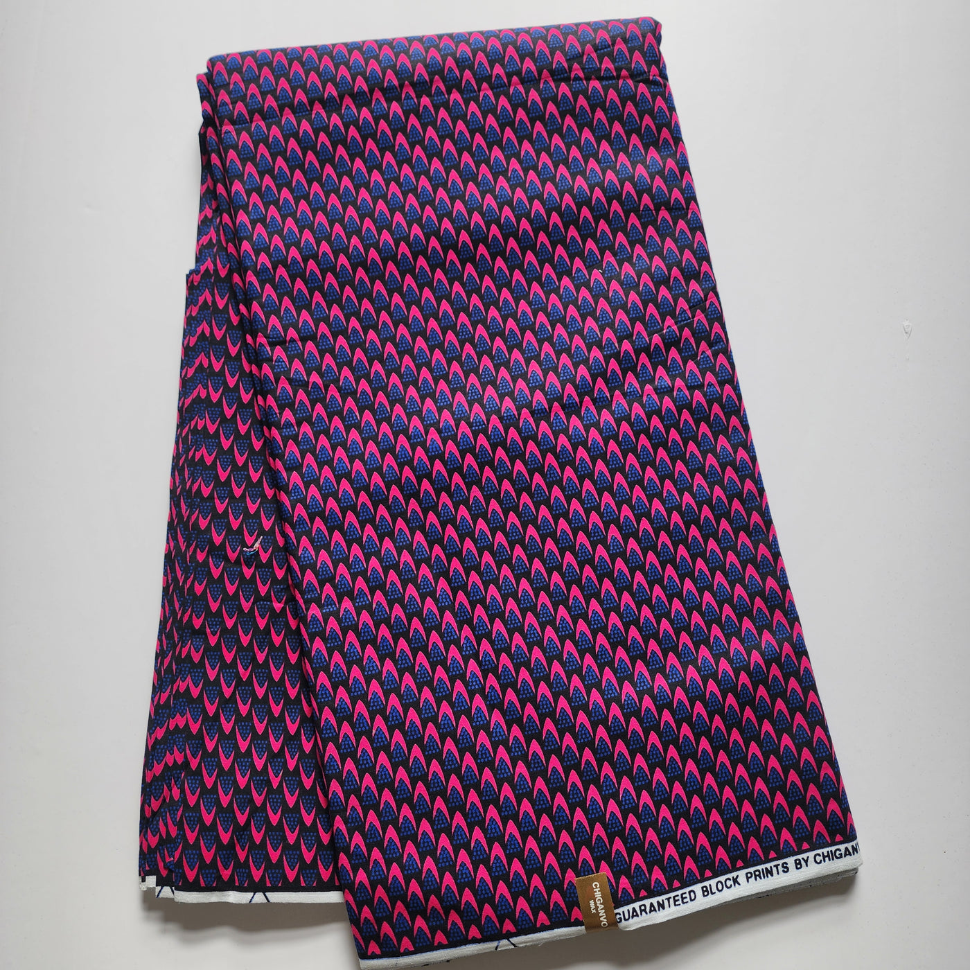 Pink and Blue Fish Scale African Print Fabric, Ankara Fabric AF401