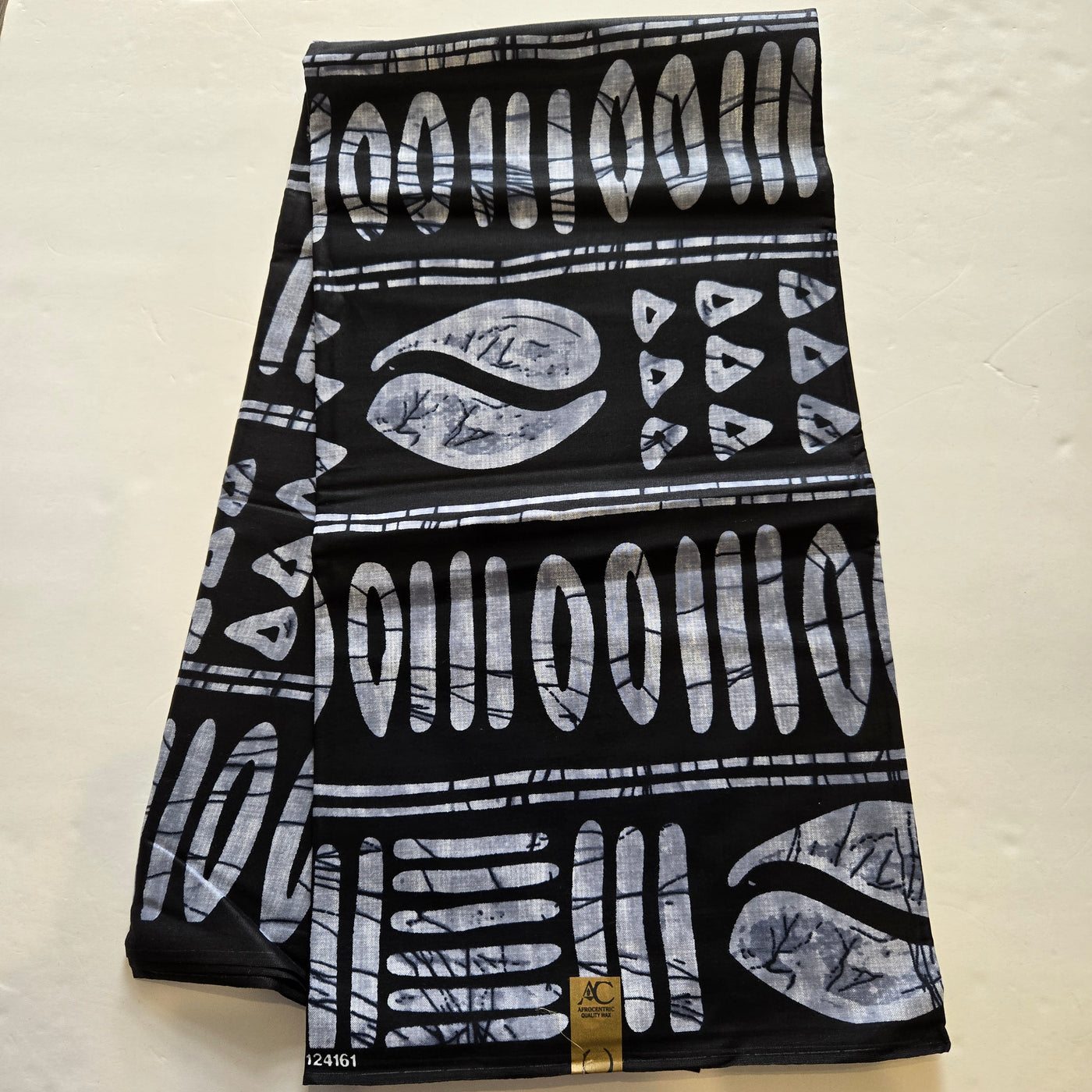 Gray and Black Tribal African Print Fabric, Gray Ankara Fabric, 100% Cotton Fabric AF405