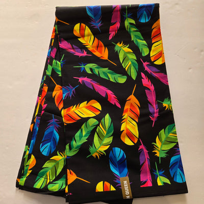 Black Multicolor Tribal African Print Fabric, Brown Ankara Fabric, 100% Cotton Fabric AF409