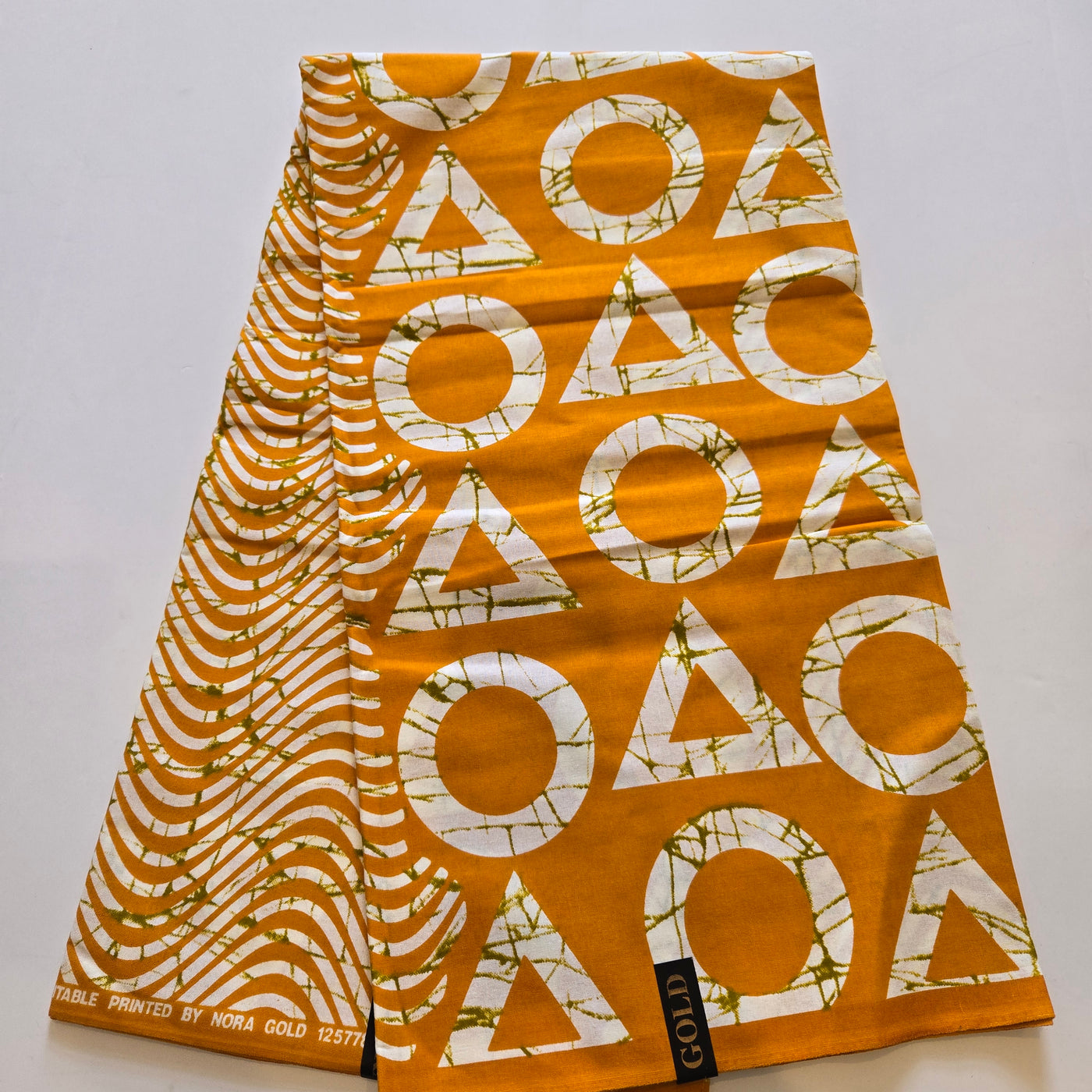 Yellow Gold and White Ankara Fabric, 100% Cotton Fabric AF449