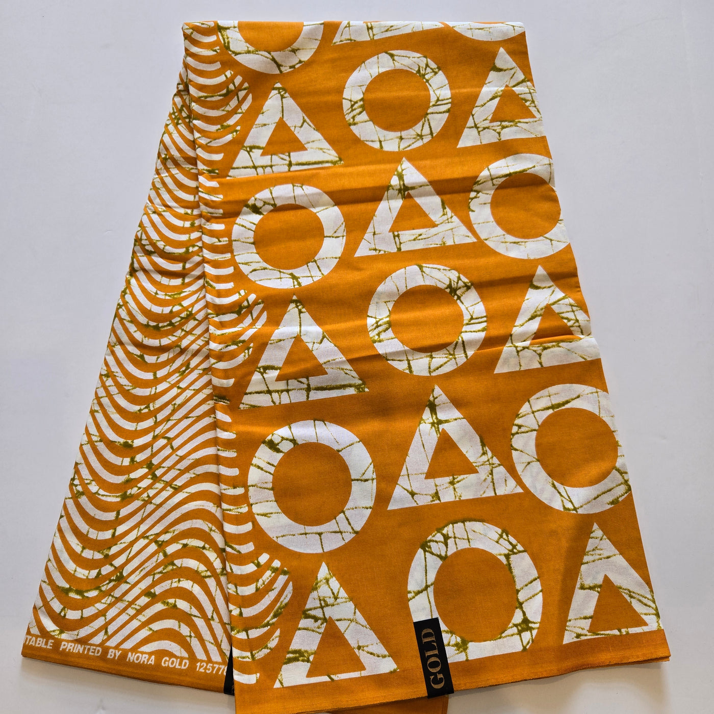 Yellow Gold and White Ankara Fabric, 100% Cotton Fabric AF449
