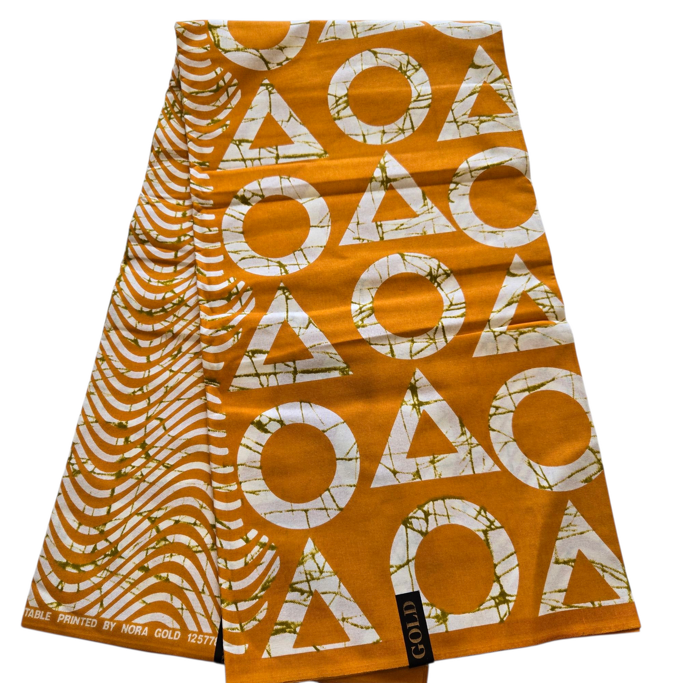 Yellow Gold and White Ankara Fabric, 100% Cotton Fabric AF449