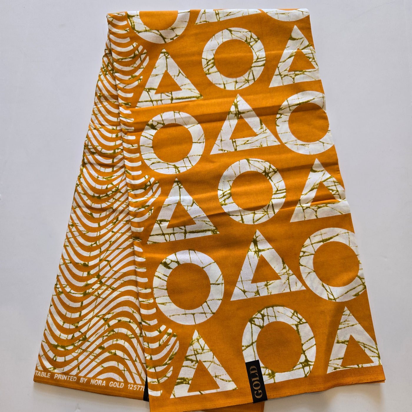 Yellow Gold and White Ankara Fabric, 100% Cotton Fabric AF449